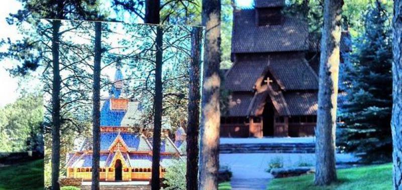 Capilla en las colinas en Rapid City, Dakota del Sur (1973 y 2013)